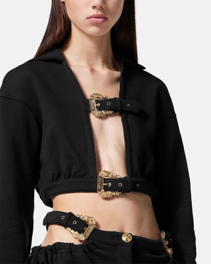 نحيف هودي قصير بإبزيم باروكي Versace أسود 0FVD2J2229 ملابس