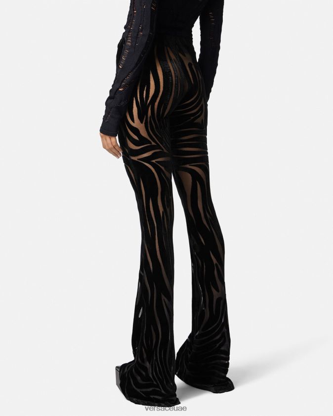 نحيف السراويل المخملية حمار وحشي Versace أسود 0FVD2J222 ملابس
