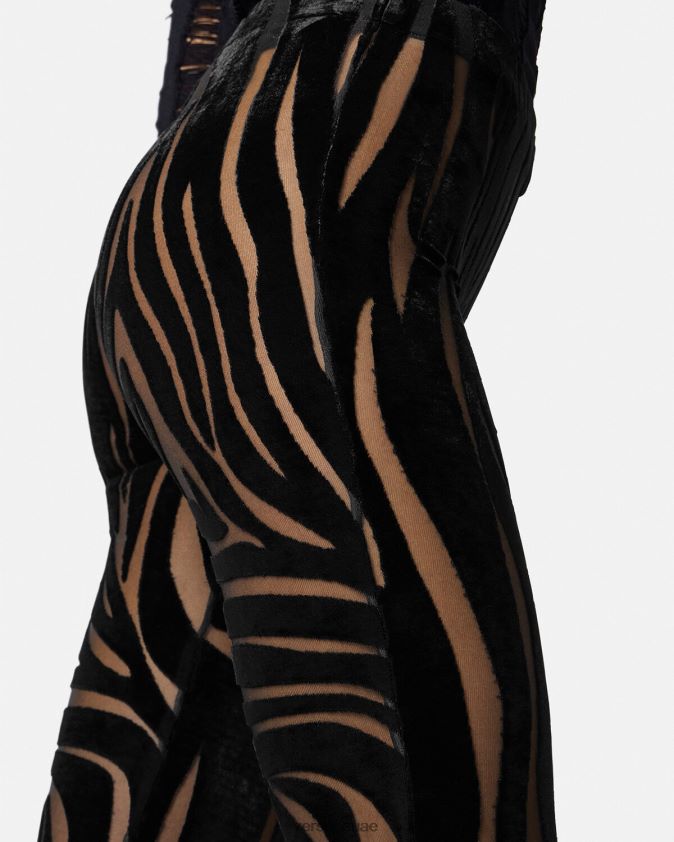 نحيف السراويل المخملية حمار وحشي Versace أسود 0FVD2J222 ملابس