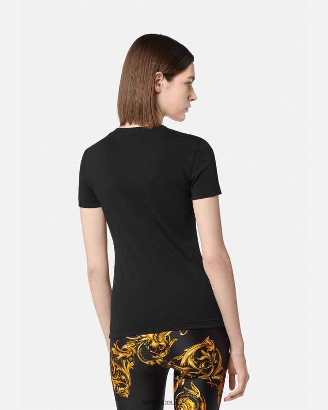 نحيف شعار تي شيرت Versace الذهب الأسود 0FVD2J2233 ملابس