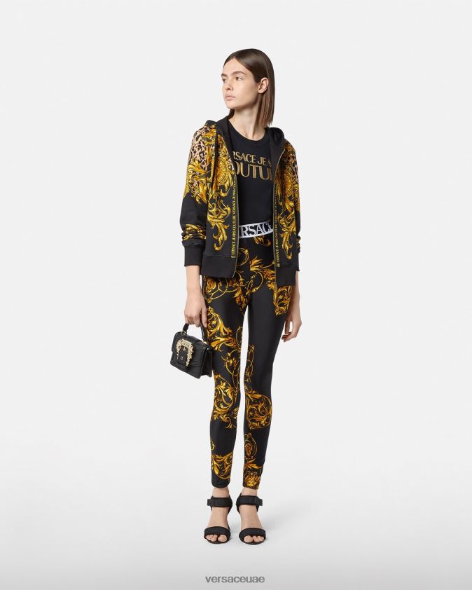 نحيف شعار تي شيرت Versace الذهب الأسود 0FVD2J2233 ملابس