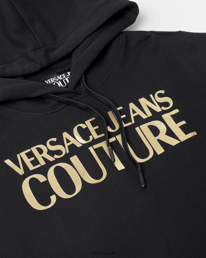 نحيف هوديي الشعار Versace الذهب الأسود 0FVD2J2234 ملابس