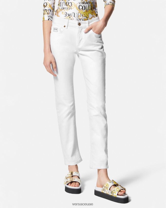 نحيف الجينز الضيق Versace أبيض 0FVD2J2236 ملابس