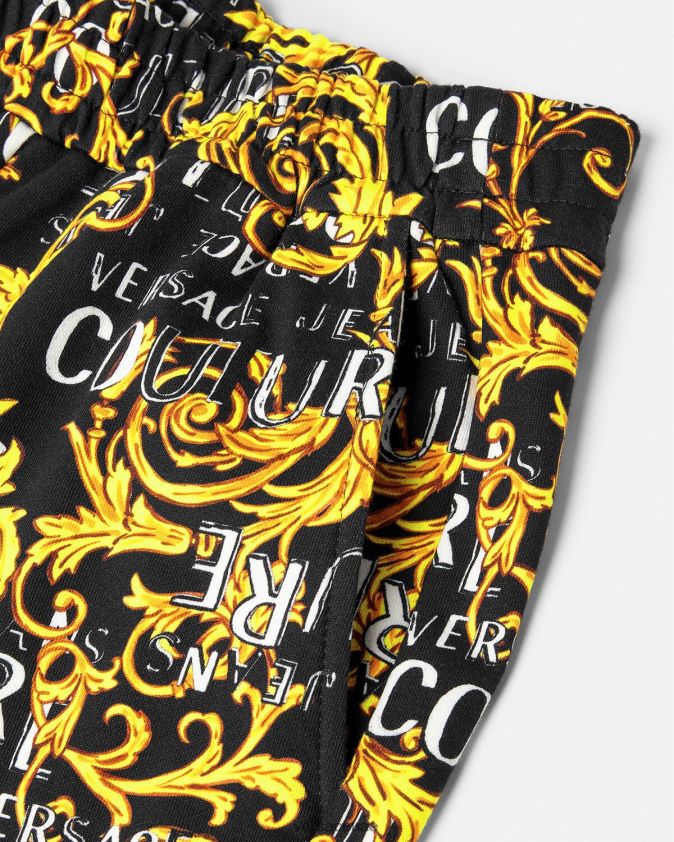 نحيف بنطال رياضي بشعار الماركة Versace الذهب الأسود 0FVD2J2238 ملابس