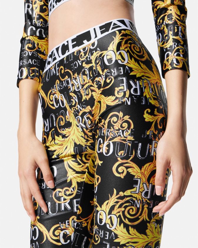 نحيف شورت دراجة هوائية بشعار Versace لون واحد 0FVD2J2239 ملابس