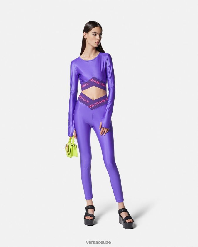 نحيف طماق الشعار Versace البنفسجي 0FVD2J2240 ملابس