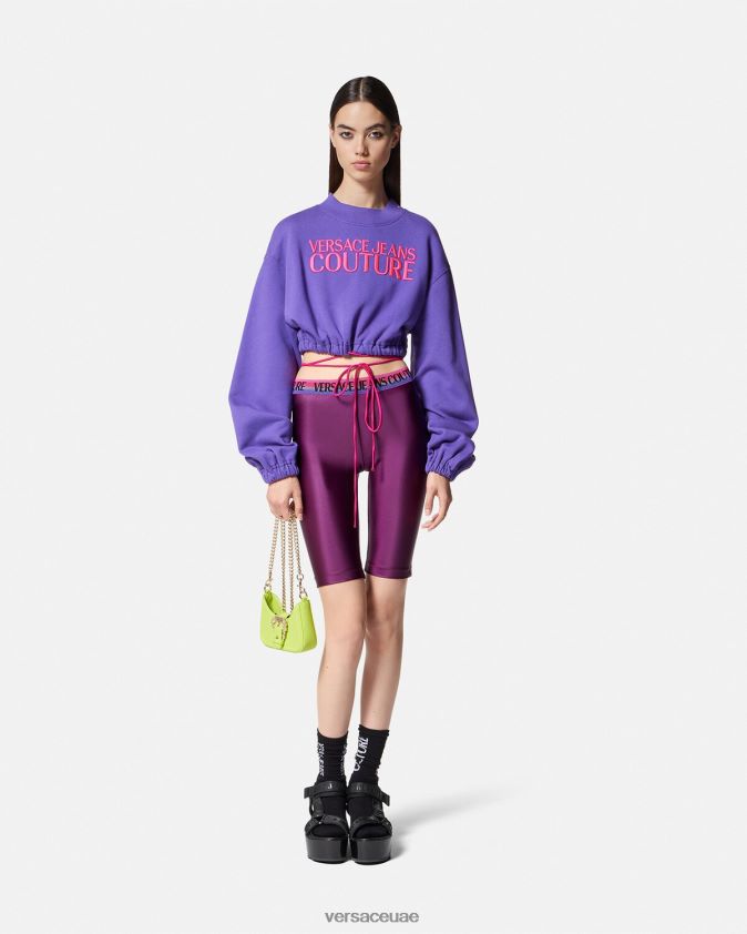 نحيف شعار دراجة السراويل Versace البنفسجي 0FVD2J2242 ملابس