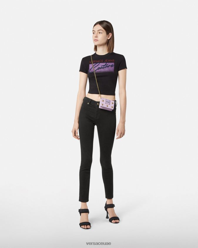 نحيف شعار الجينز الضيق Versace أسود 0FVD2J2246 ملابس