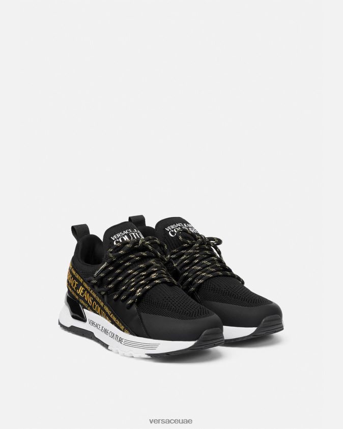 نحيف أحذية رياضية ديناميكية Versace الذهب الأسود 0FVD2J2256 حذاء