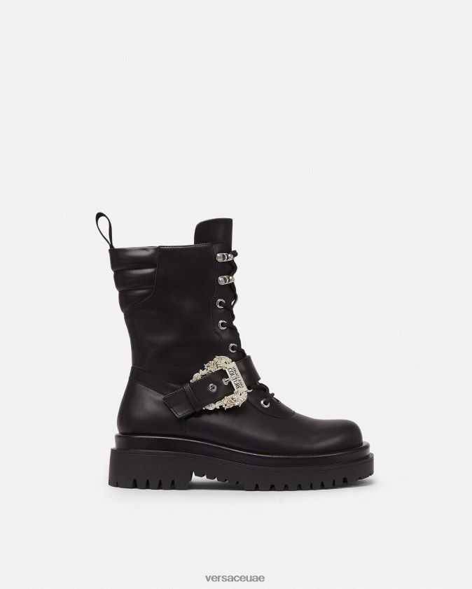 نحيف رسم الأحذية القتالية ذات الإبزيم الباروكي Versace أسود 0FVD2J2270 حذاء