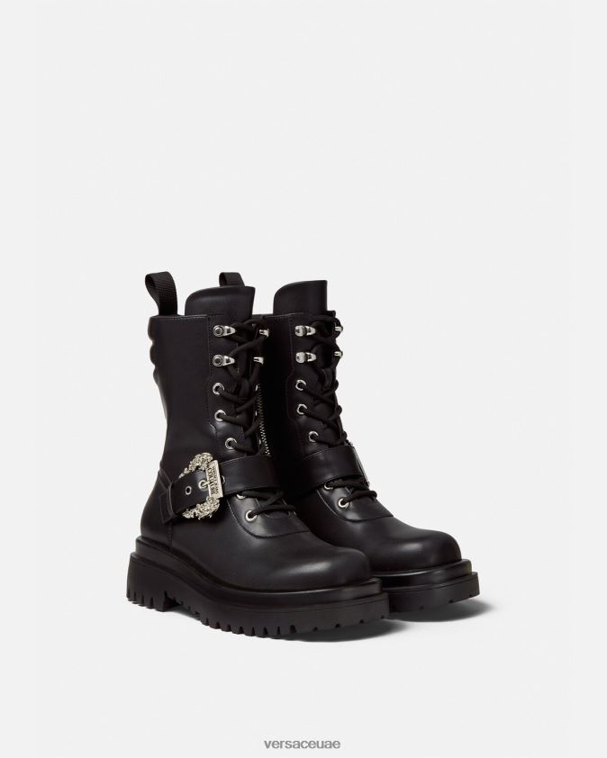 نحيف رسم الأحذية القتالية ذات الإبزيم الباروكي Versace أسود 0FVD2J2270 حذاء