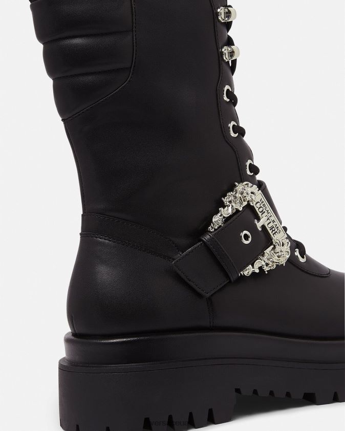 نحيف رسم الأحذية القتالية ذات الإبزيم الباروكي Versace أسود 0FVD2J2270 حذاء