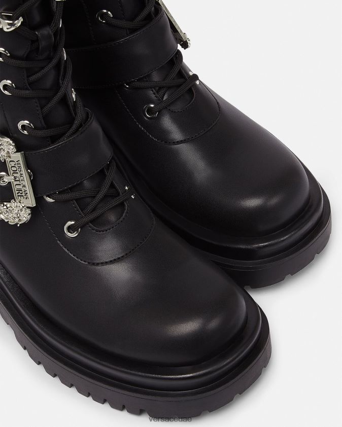 نحيف رسم الأحذية القتالية ذات الإبزيم الباروكي Versace أسود 0FVD2J2270 حذاء