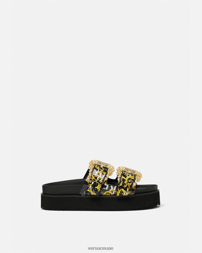 نحيف صنادل بشعار أريزونا Versace الذهب الأسود 0FVD2J2276 حذاء