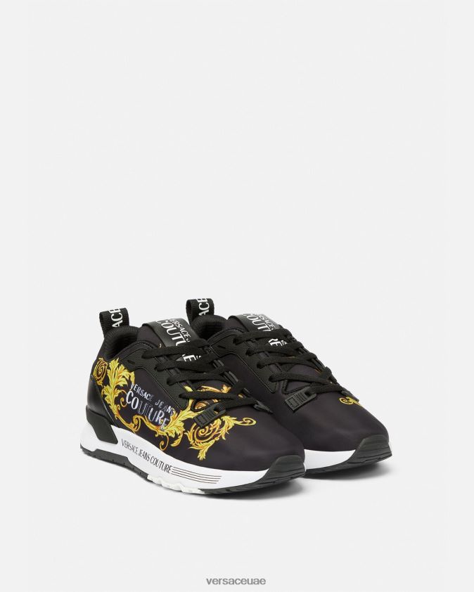 نحيف حذاء رياضي ديناميكي بشعار الماركة Versace الذهب الأسود 0FVD2J2280 حذاء