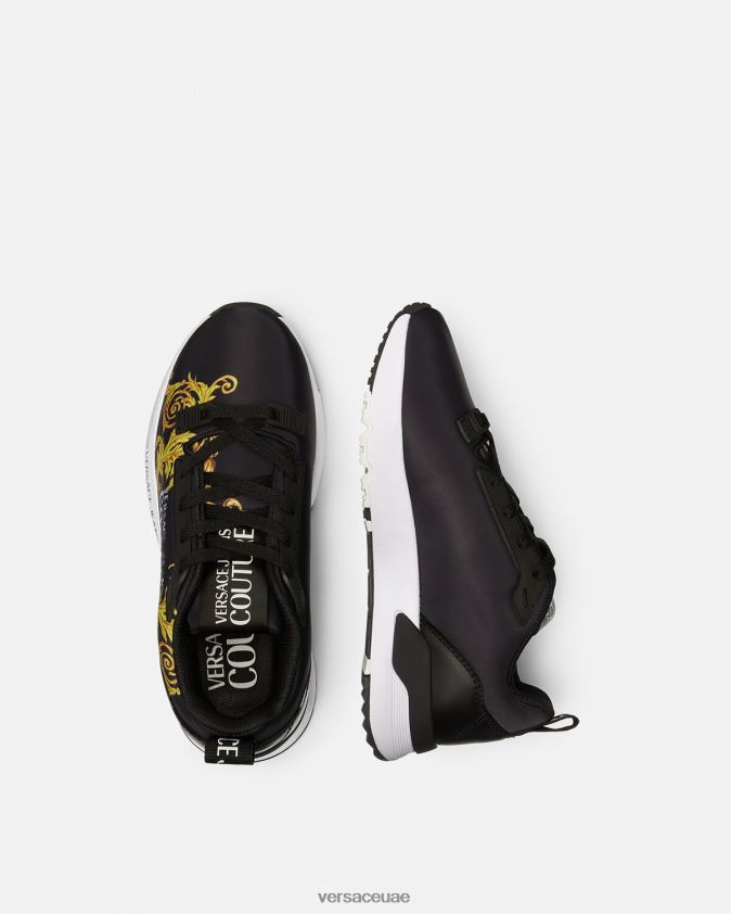نحيف حذاء رياضي ديناميكي بشعار الماركة Versace الذهب الأسود 0FVD2J2280 حذاء