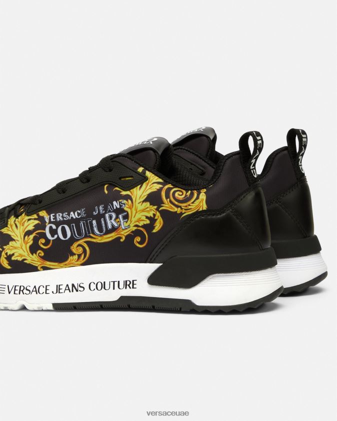 نحيف حذاء رياضي ديناميكي بشعار الماركة Versace الذهب الأسود 0FVD2J2280 حذاء