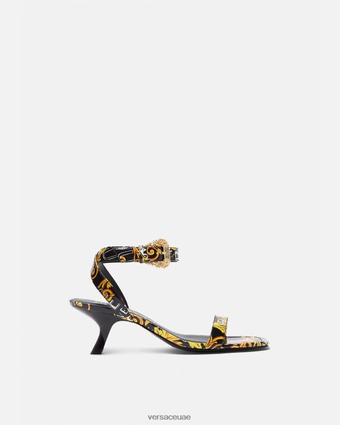 نحيف صندل فيونا بشعار الماركة Versace الذهب الأسود 0FVD2J2285 حذاء