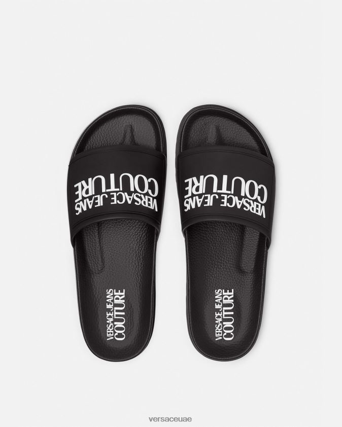 نحيف شرائح مطاطية تحمل الشعار Versace أسود 0FVD2J2290 حذاء