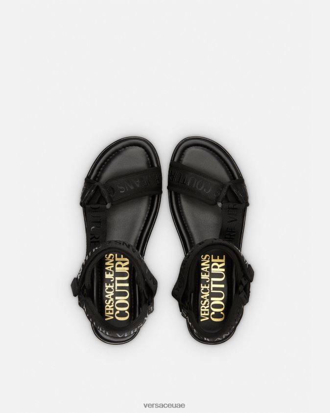 نحيف صنادل منصة شعار مالوري Versace أسود 0FVD2J2294 حذاء