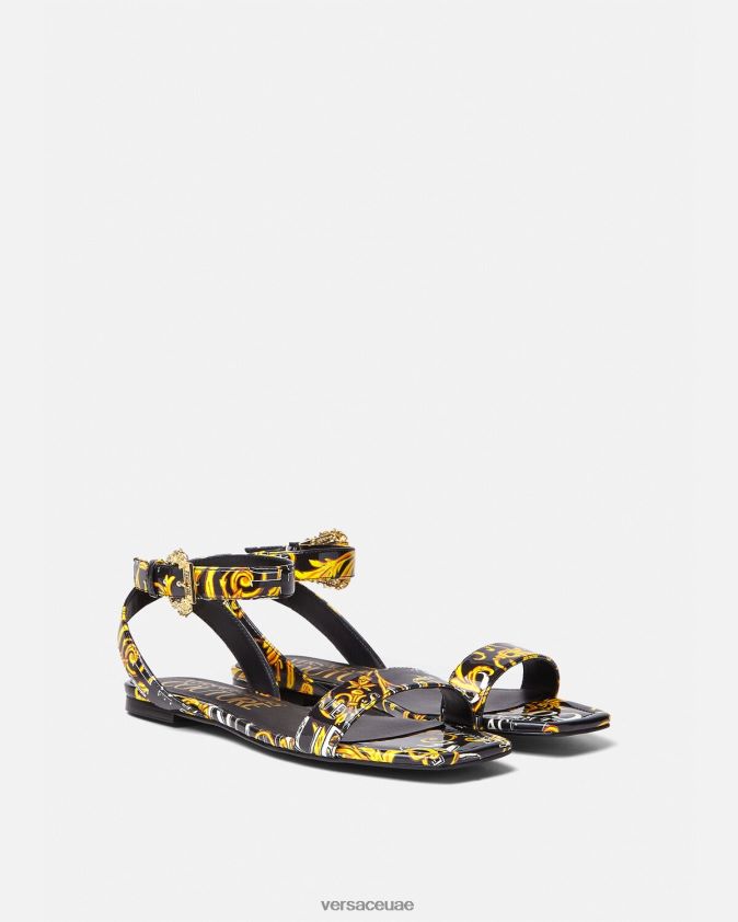 نحيف صندل مسطح من بوب كوتور ميلي Versace الذهب الأسود 0FVD2J2299 حذاء