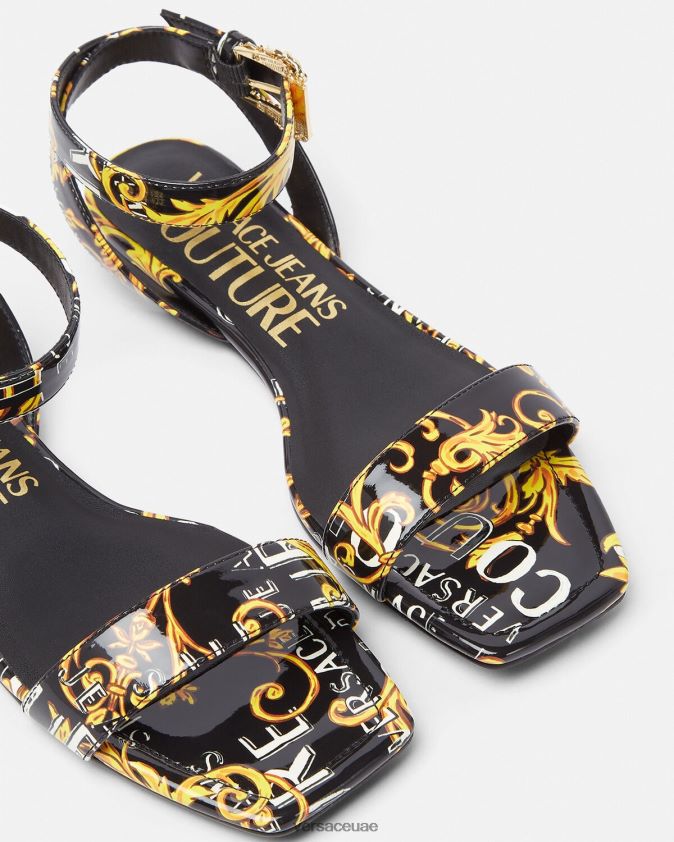 نحيف صندل مسطح من بوب كوتور ميلي Versace الذهب الأسود 0FVD2J2299 حذاء
