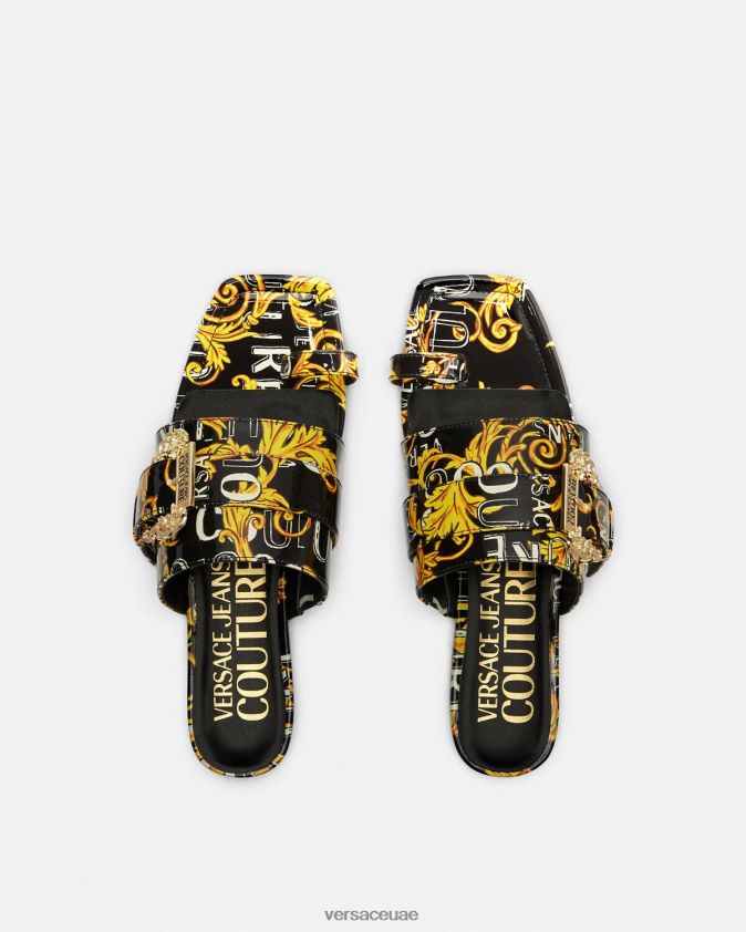 نحيف حذاء ميلي بتصميم كوتور بشعار Versace الذهب الأسود 0FVD2J2300 حذاء