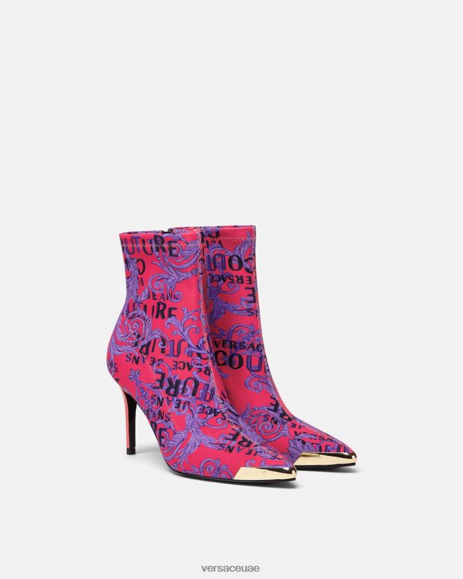 نحيف أحذية كوتور بشعار سكارليت Versace الفوشيه والطباعة 0FVD2J2305 حذاء