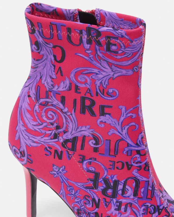 نحيف أحذية كوتور بشعار سكارليت Versace الفوشيه والطباعة 0FVD2J2305 حذاء