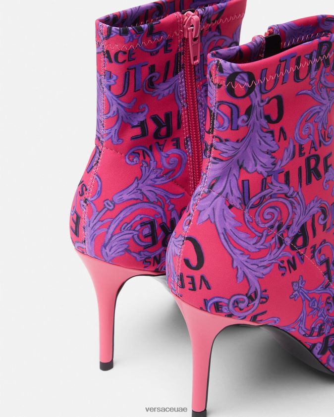 نحيف أحذية كوتور بشعار سكارليت Versace الفوشيه والطباعة 0FVD2J2305 حذاء
