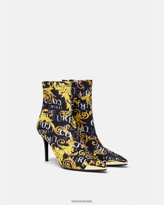 نحيف أحذية كوتور بشعار سكارليت Versace الذهب الأسود 0FVD2J2306 حذاء