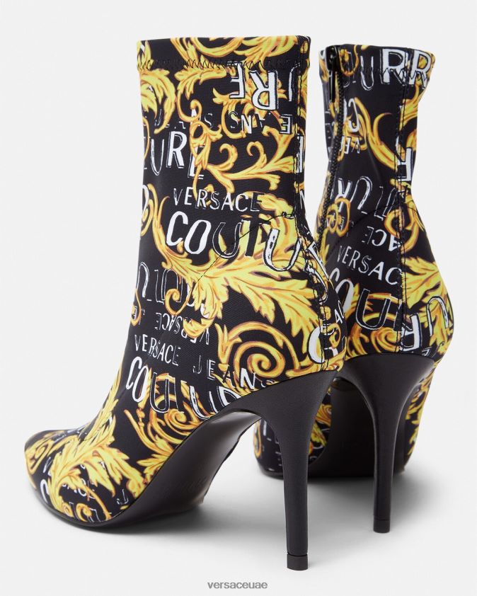 نحيف أحذية كوتور بشعار سكارليت Versace الذهب الأسود 0FVD2J2306 حذاء