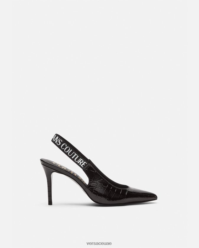 نحيف حذاء بكعب وشعار الماركة Versace أسود 0FVD2J2307 حذاء