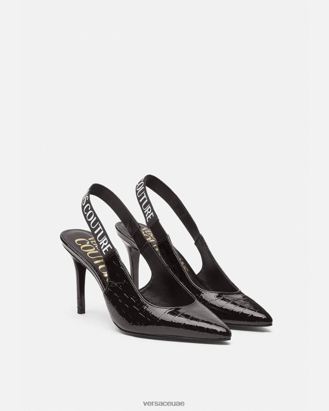 نحيف حذاء بكعب وشعار الماركة Versace أسود 0FVD2J2307 حذاء