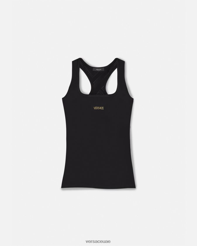 نحيف اعلى الدبابة Versace أسود 0FVD2J234 ملابس