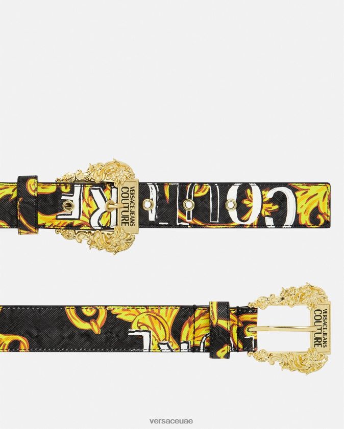 نحيف حزام كوتور الشعار Versace الذهب الأسود 0FVD2J2350 مُكَمِّلات
