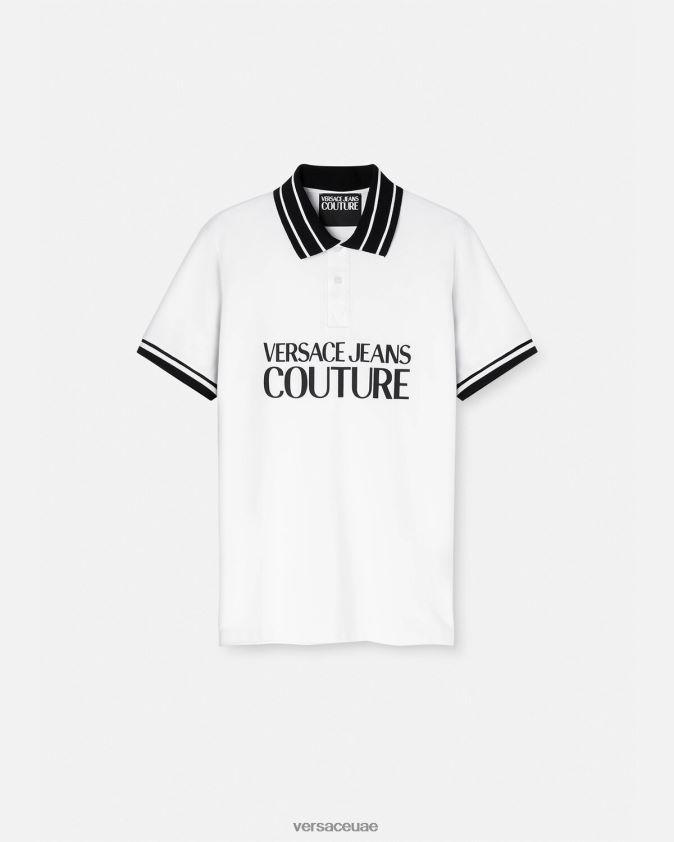 رجال قميص بولو الشعار Versace أبيض 0FVD2J2360 ملابس