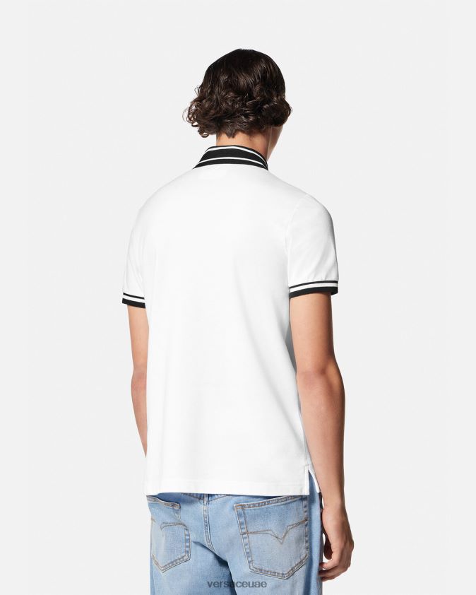 رجال قميص بولو الشعار Versace أبيض 0FVD2J2360 ملابس