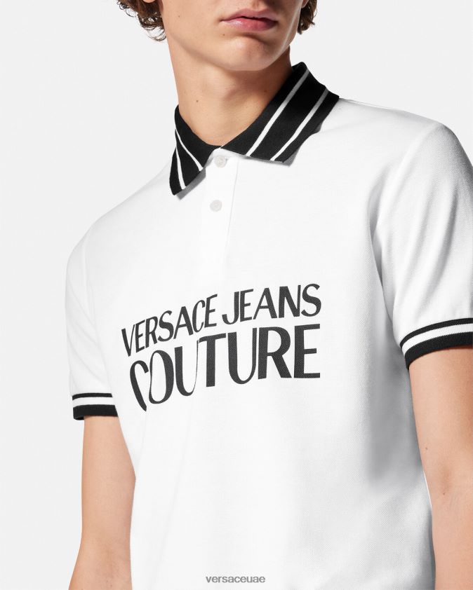 رجال قميص بولو الشعار Versace أبيض 0FVD2J2360 ملابس