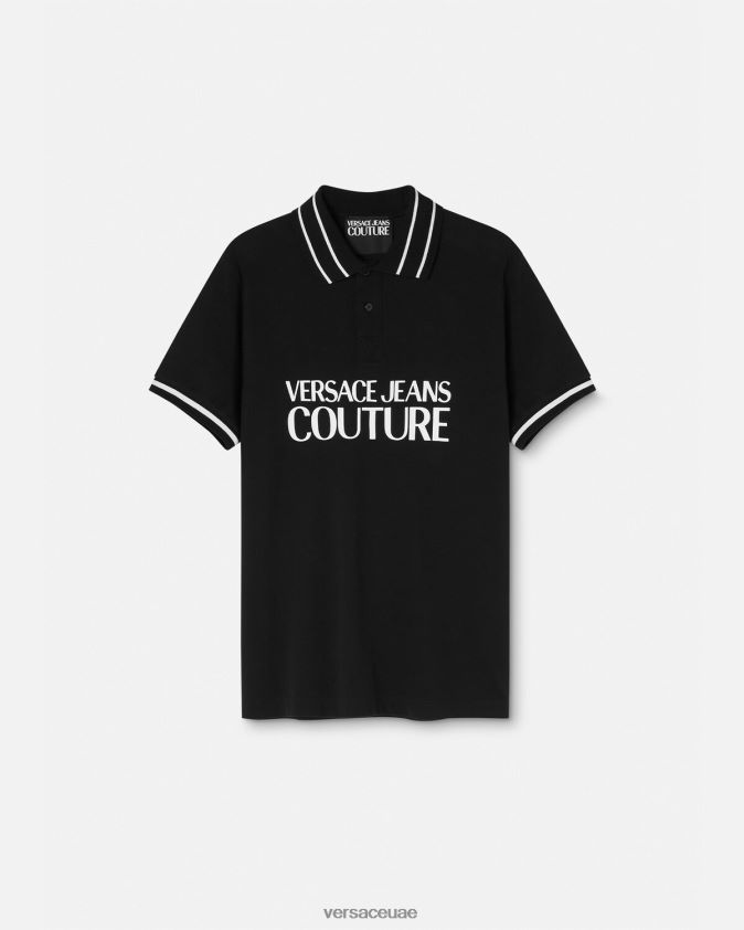 رجال قميص بولو الشعار Versace أسود 0FVD2J2361 ملابس