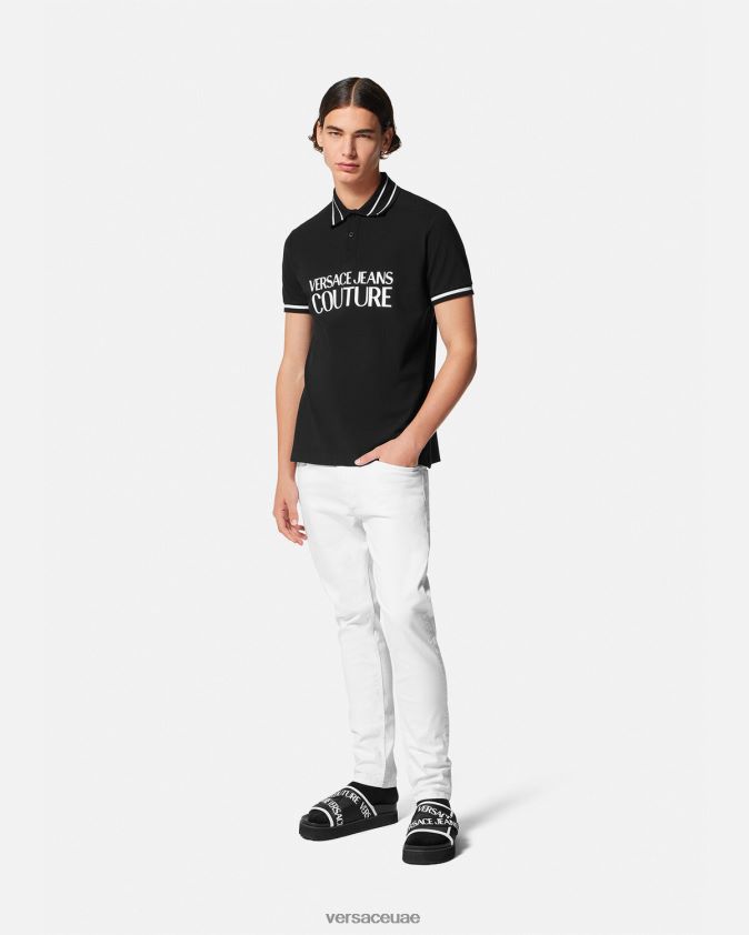 رجال قميص بولو الشعار Versace أسود 0FVD2J2361 ملابس