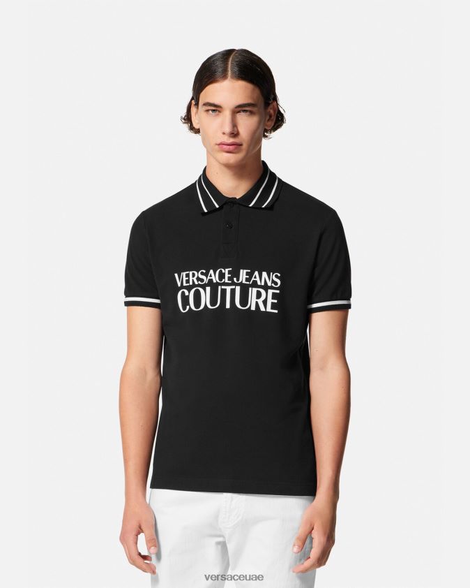 رجال قميص بولو الشعار Versace أسود 0FVD2J2361 ملابس