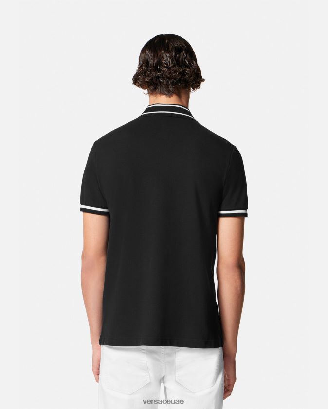 رجال قميص بولو الشعار Versace أسود 0FVD2J2361 ملابس