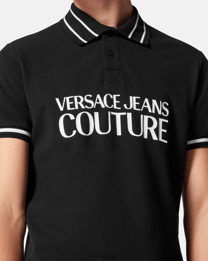رجال قميص بولو الشعار Versace أسود 0FVD2J2361 ملابس