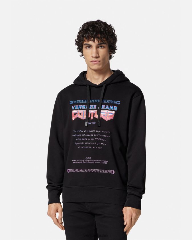 رجال هوديي شعار الضمان Versace أسود 0FVD2J2366 ملابس