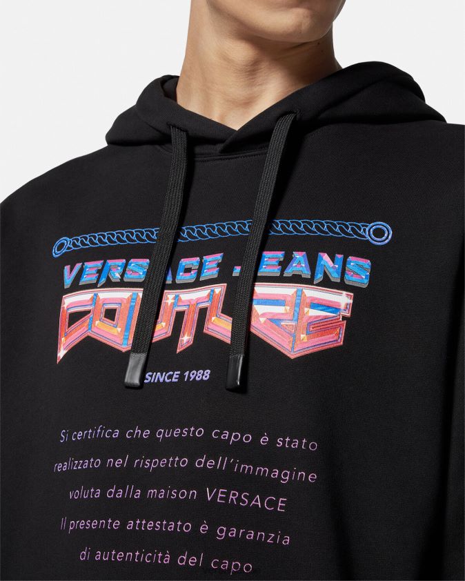 رجال هوديي شعار الضمان Versace أسود 0FVD2J2366 ملابس