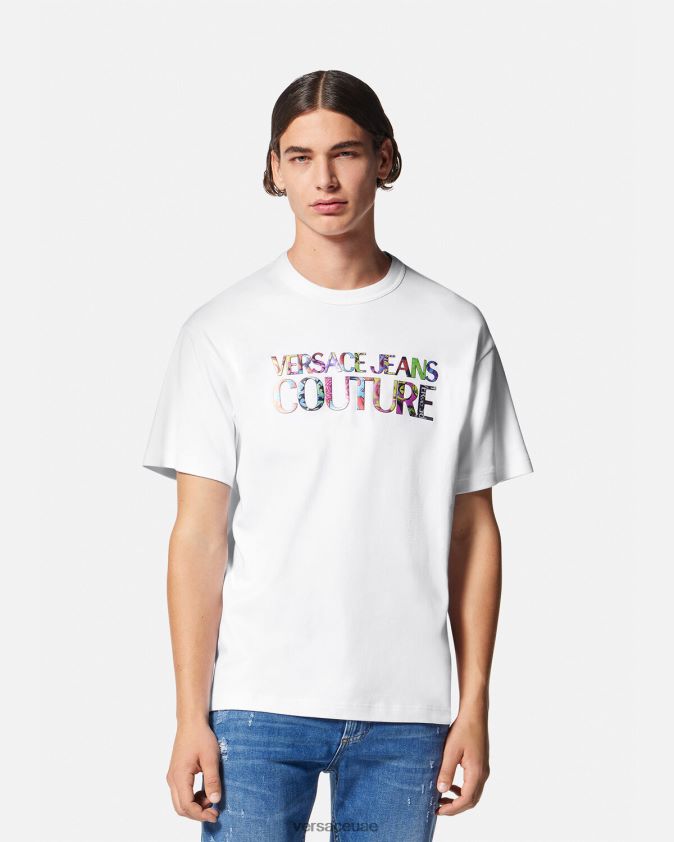 رجال شعار تي شيرت Versace أبيض 0FVD2J2370 ملابس