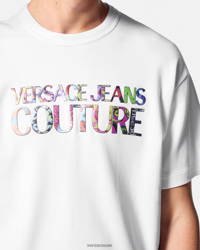 رجال شعار تي شيرت Versace أبيض 0FVD2J2370 ملابس
