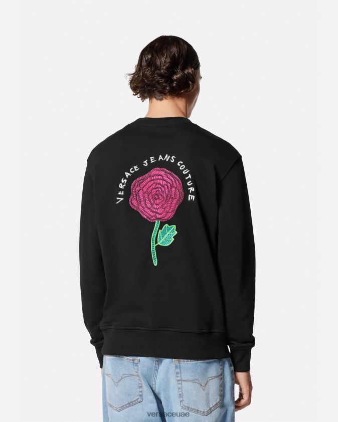 رجال البلوز شعار الورود Versace أسود 0FVD2J2379 ملابس