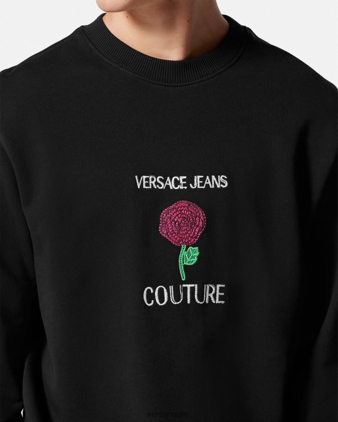 رجال البلوز شعار الورود Versace أسود 0FVD2J2379 ملابس